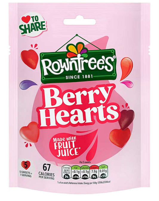 Rowntree’s Berry Hearts, Sweets Sharing Bag 115g

X2
