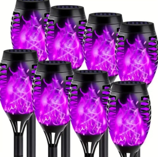 Solar Trumpet Purple Torch Lights LED Outdoor Lighting Decorative Landscape Lighting And Torch Solar Flame Lights Lawn Lights Garden Lights for Courtyard Garden Path Lawn