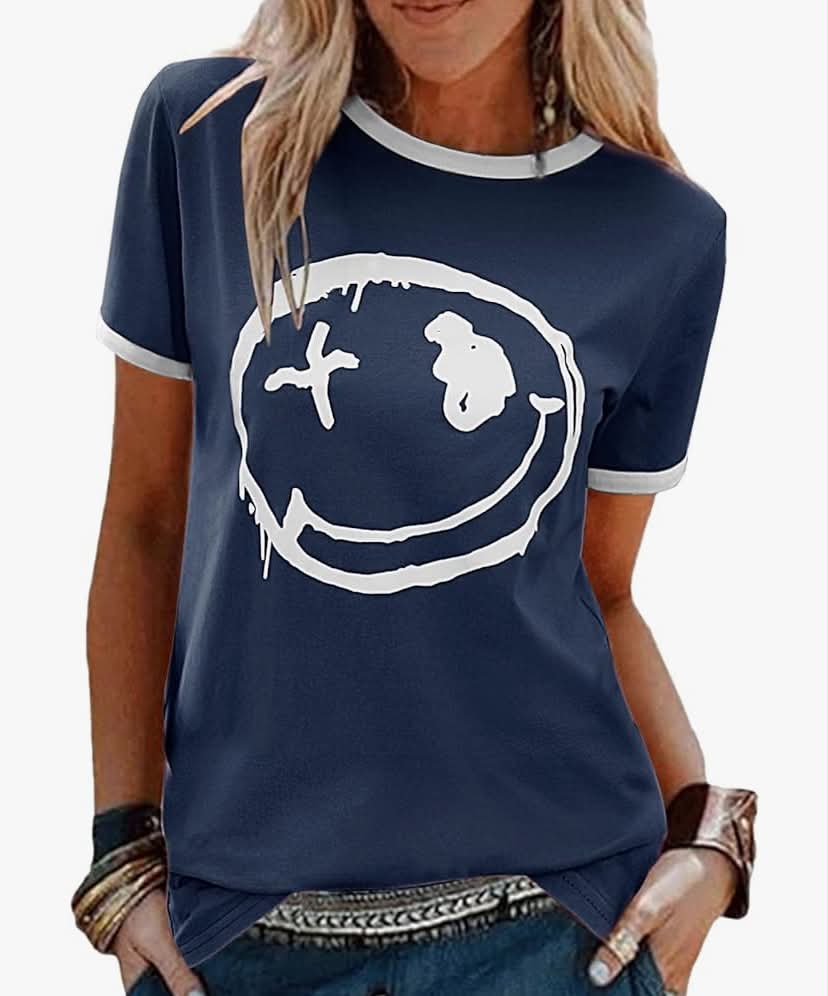 Women's T-Shirts Crew Neck Ladies Short Sleeve T Shirts Summer Tops Graphic Printed Tee Casual Cotton T-shirts