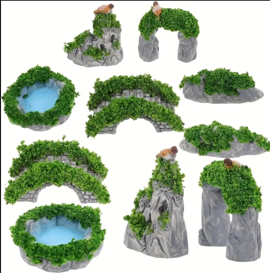 10pcs Miniature Decorative Miniature Landscape Miniature Decorative Landscape Miniature Mountain Decorative Miniature Resin
