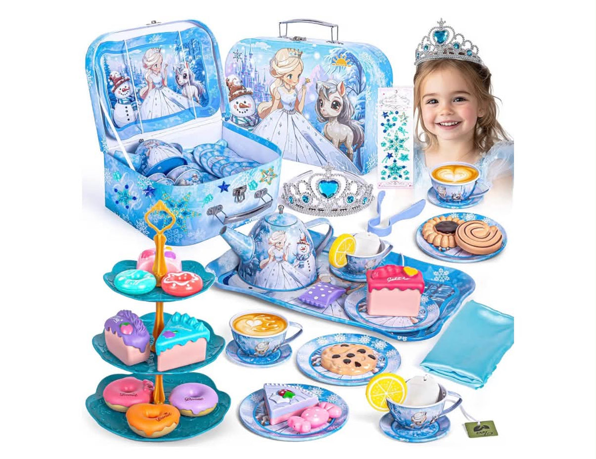 Kids Tea Party Set for Girls, Toy Tea Set for Children 3-8