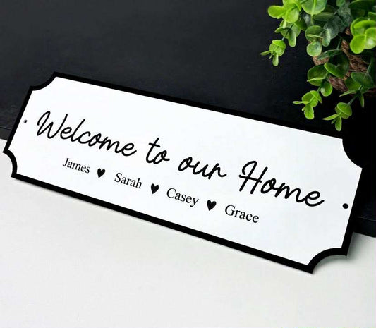 Welcome To Our Home Personalised Sign New Home House Warming Plaque Street Sign