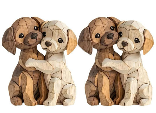 2 Pcs Dog Ornaments, 2D Decorative Dog Figurines, Handcrafted Home Accents, Living Room Shelf Decor, Collectible Animal Sculptures, Gift for Dog Lovers