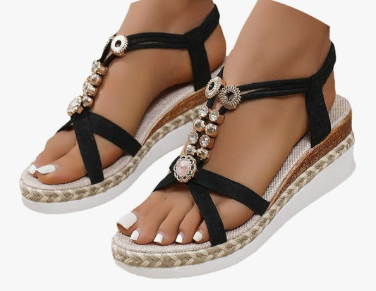 Orthopedic Support Sandal Red Sparkly Shoes Women