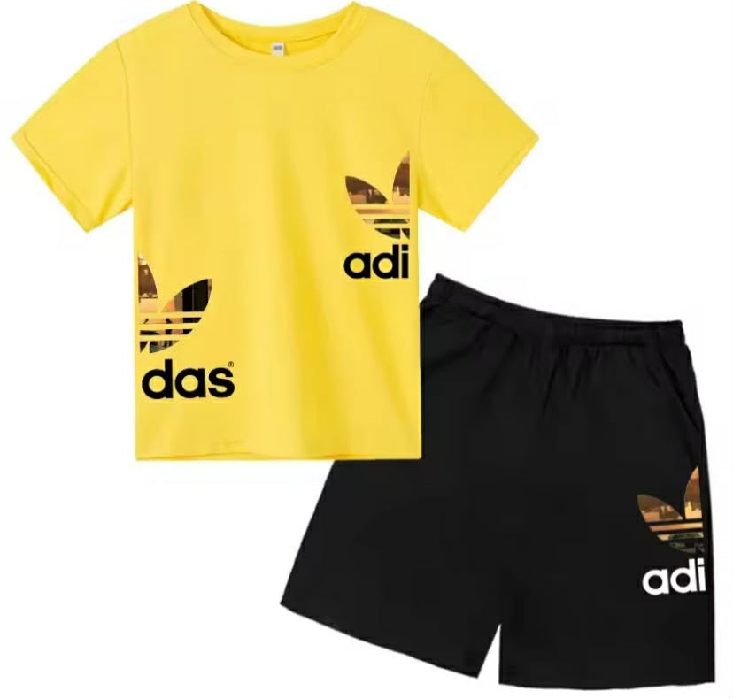 Kids Summer Casual Letter Print 2-Piece Set