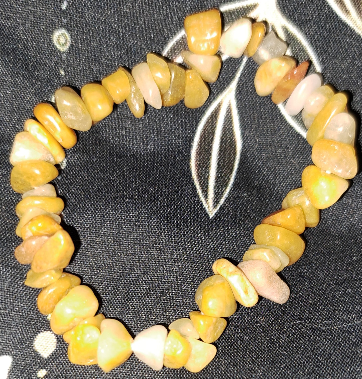 Real yellow jade crystal chip bracelet
