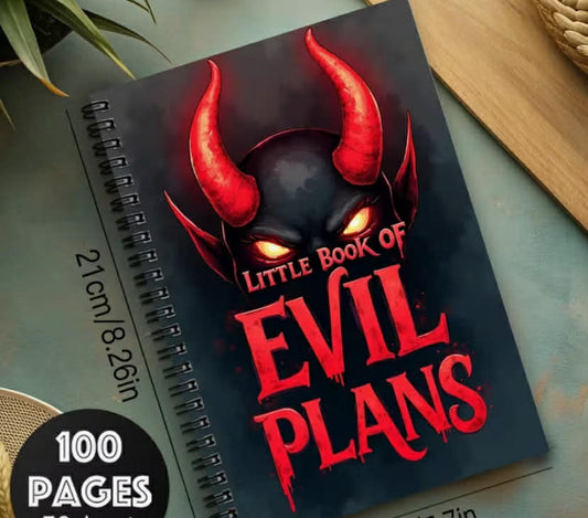 1 pc Evil Plan Toroidal Spiral Notebook Journal, School Office Supplies, Perfect Gifts for Friends Colleagues Women Men, Scrapbook Kit Craft Supplies
