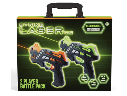 Strike Laser Tag Rechargeable Guns Set - Infrared 2 Multi-Player Pack & Deluxe Carry Case - Laser Tag Game