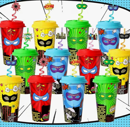 Hero Party Supply Set, Reusable Hero Themed Party Supply Decoration, Candy Cup Birthday Party Cup, Fun Set for Juices, Milkshakes and Desserts, Perfect Gift Choice for Birthday Celebrations and Hero Parties

X3