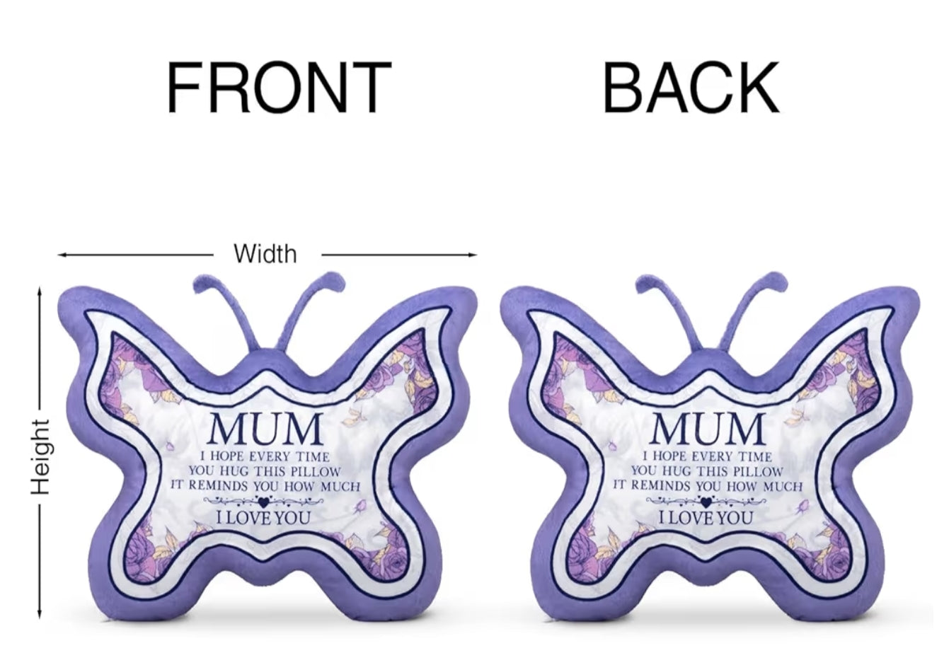 Gifts for Mum,  Mom Purple Butterfly Throw Pillows, 13.78"x10.6"