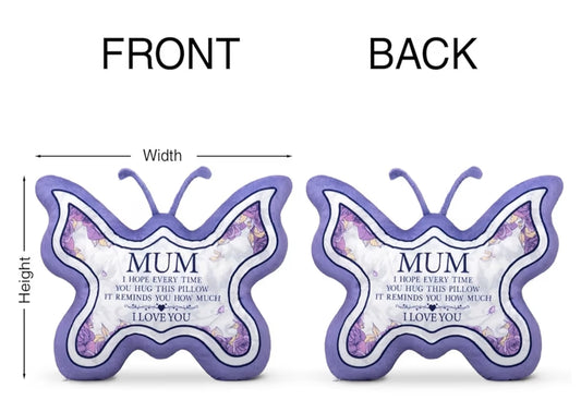 Gifts for Mum,  Mom Purple Butterfly Throw Pillows, 13.78"x10.6"
