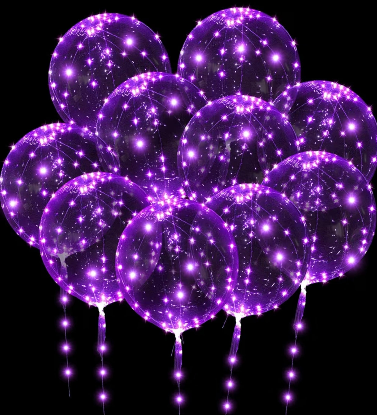 Light Up LED Balloons,Transparent Reusable LED Bobo Balloons