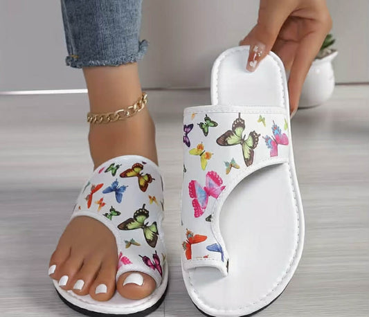 Women's Sandals New Summer Style Flat Fairy Style Butterfly Ankle Strap Sandals, Non-Slip Fashionable Open-Toe Beach Sandals, Women Shoes