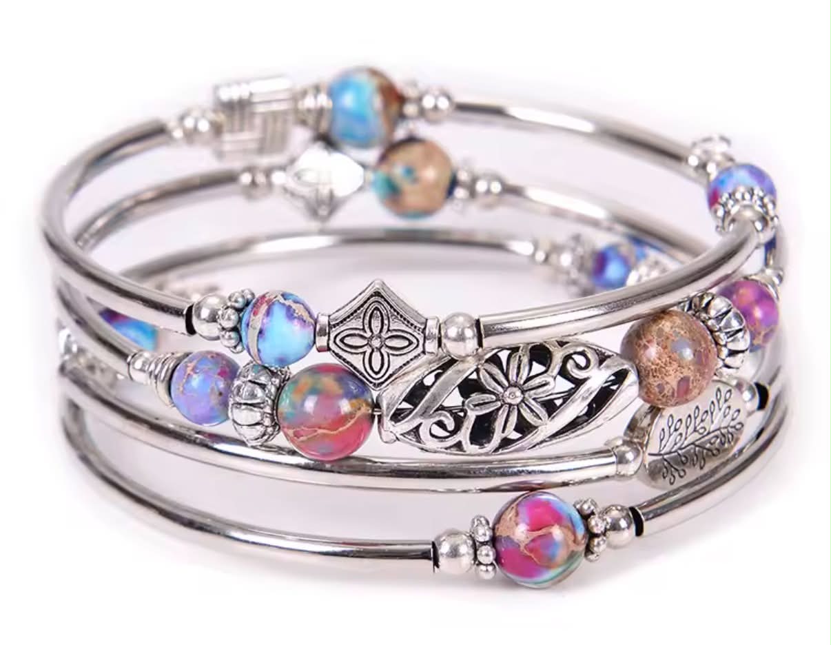 Layered Wrap Bangle  Bracelet