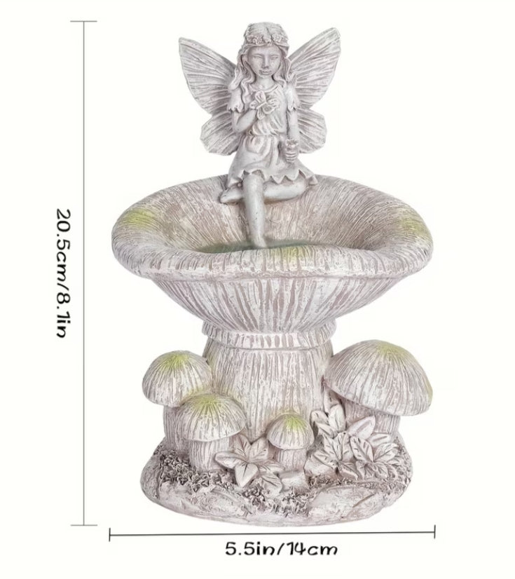 A Single Angel Outdoor Statue - with an IPX4 Elegant Design And Soft Lighting, It Brings Tranquility And a Natural Ambiance to Your Outdoor Space.
