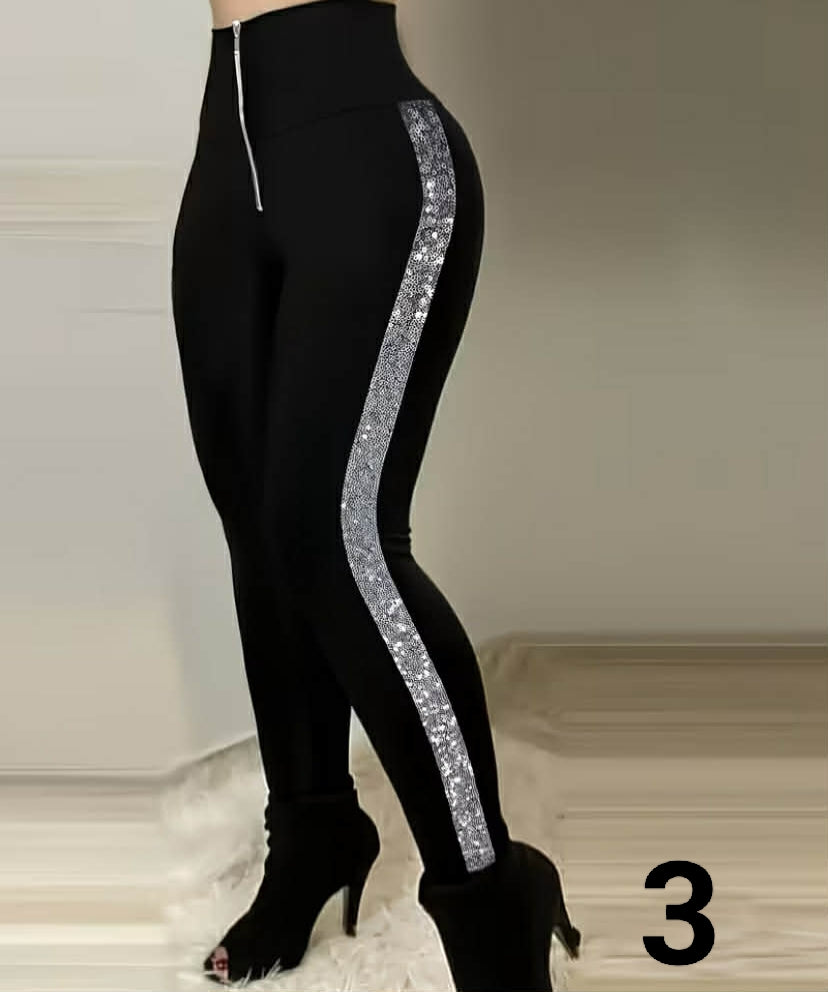 High-Waisted Stretch Leggings - 95% Polyester 5% Spandex, Machine Washable,