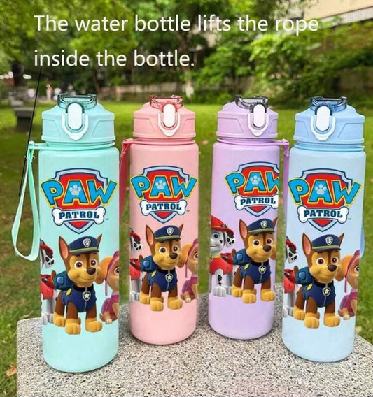 Paw Patrol 1 pc 750ml Travel Mug With Handle Strap, Straw & Lid, Cute Pattern High-Quality, Leak-Proof Shockproof Durable