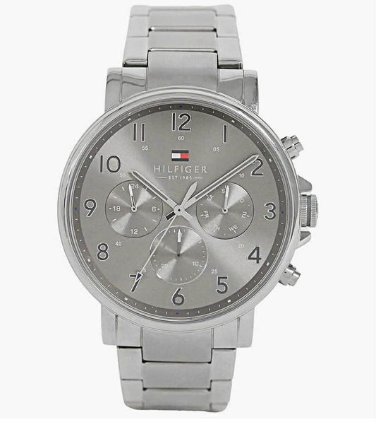 Tommy Hilfiger Men's 46mm Analogue Multifunction Quartz Watch - 3 Sub-Dials, Stainless Steel or Leather Bracelet, 5 ATM Water Resistance
