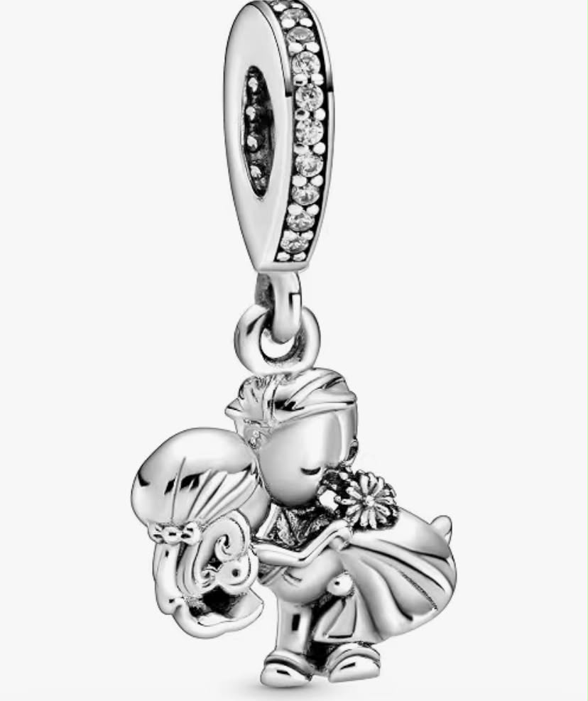 PANDORA Moments Women's Sterling Silver Married Couple Dangle Charm for Bracelet