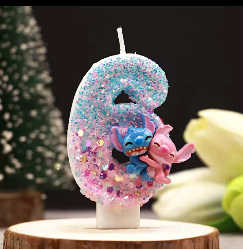Stitch fit cartoon two-color digital candle