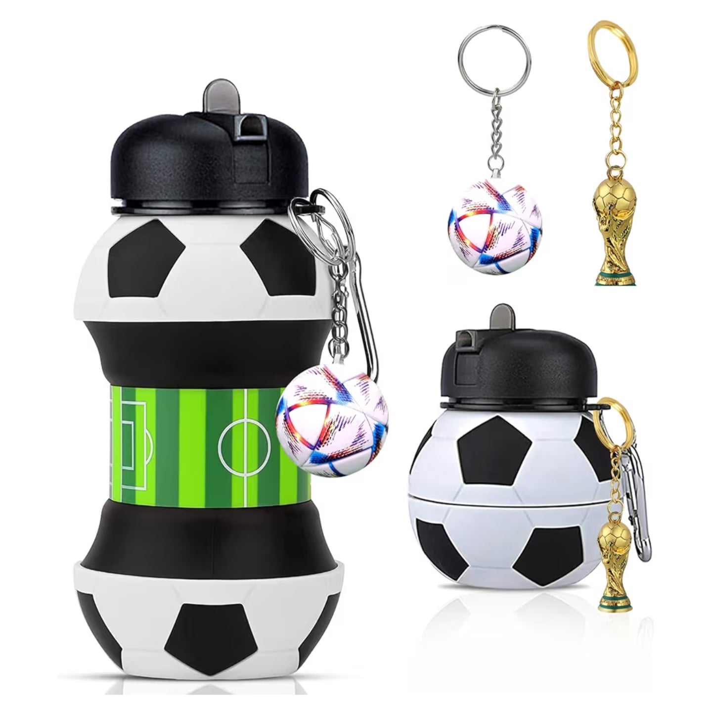 Kids Collapsible Football Water Bottle