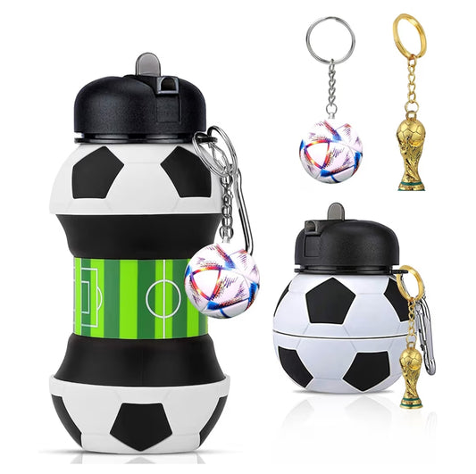 Kids Collapsible Football Water Bottle