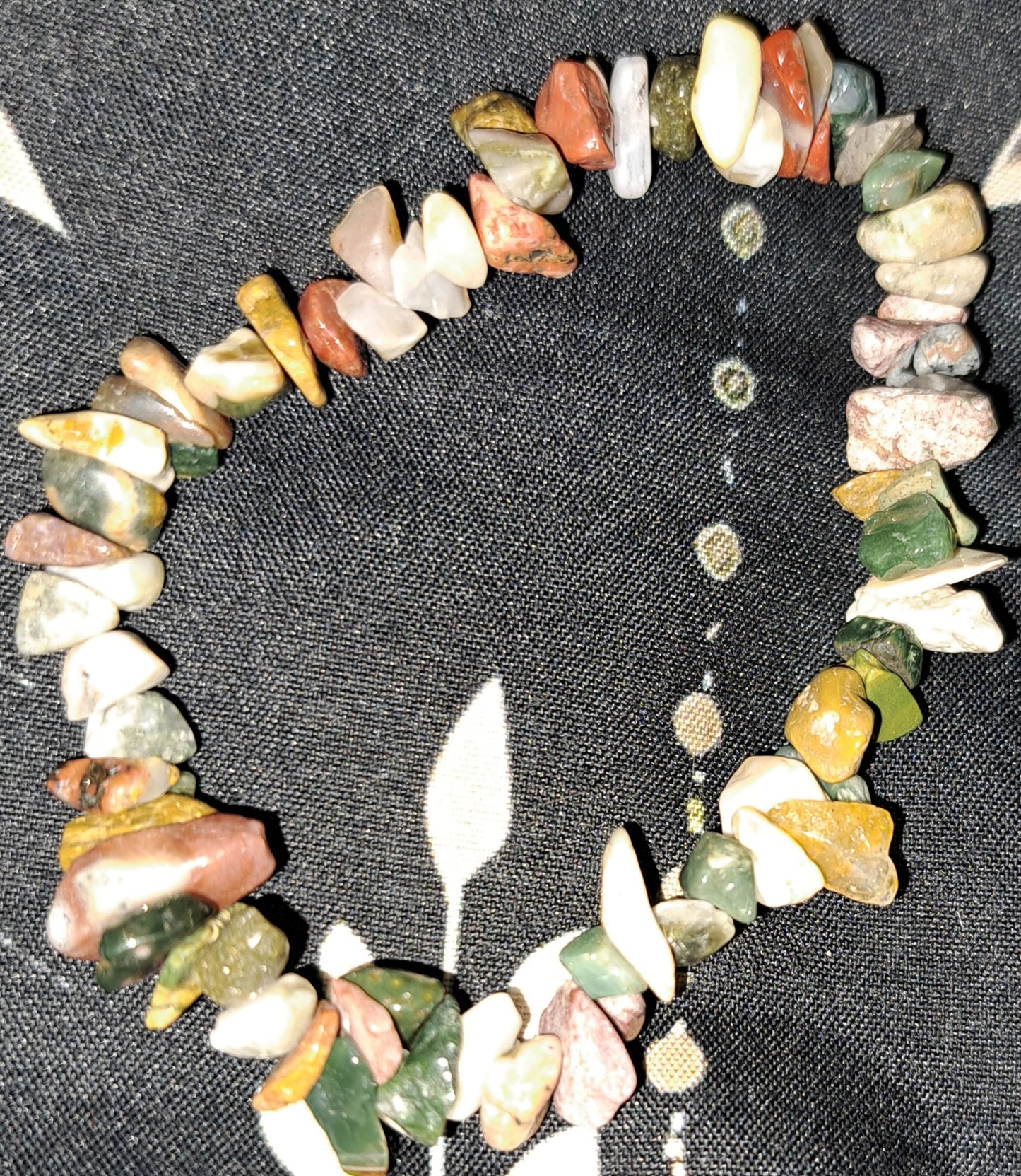 Real crystal agate chip bracelet