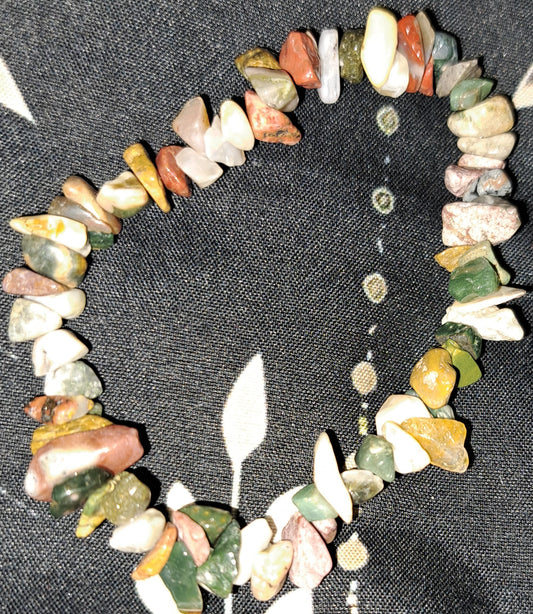 Real crystal agate chip bracelet