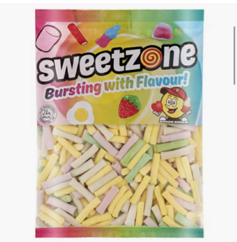 Sweetzone Rhubarb & Custards 1 kg Halal Certified  Sweets, Bulk Gummy Chewy Sweets - Rhubarb & Custard 1kg Bag