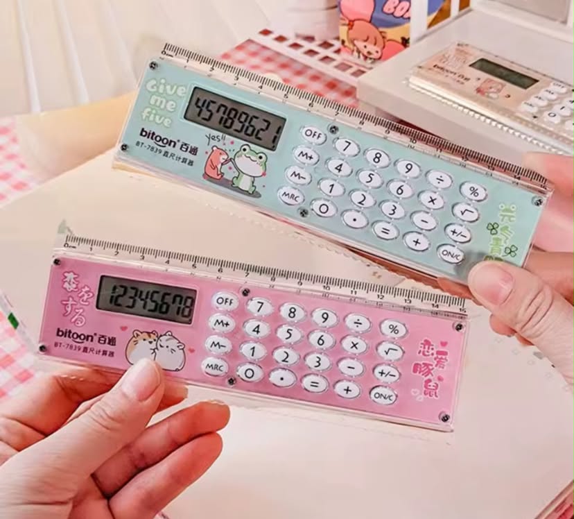15cm Mini Ultra-thin Straight Ruler With Calculator