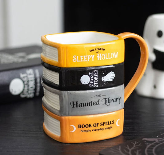 THE HAUNTED LIBRARY BOOK STACK MUG