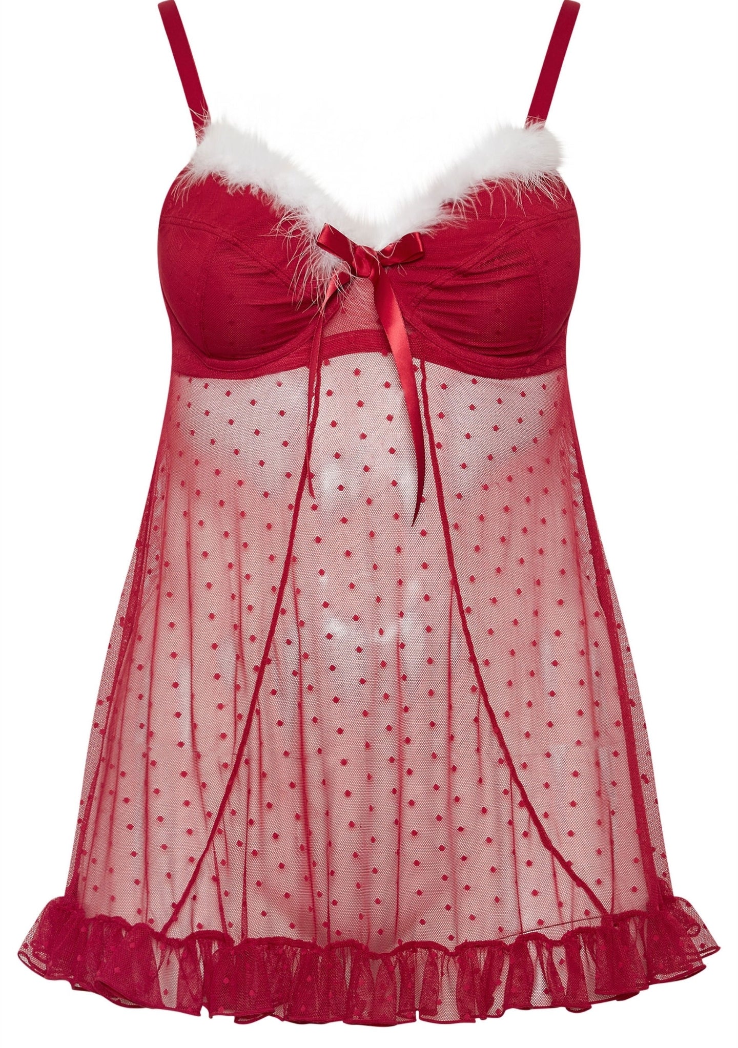 Red Novelty Santa Underwired Babydoll