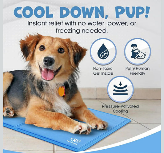 Dog Cooling Mat – Soft Thick Foam Supportive Gel Self Cooling Pad for Dogs & Cats in Summer. Durable Anti-Scratch