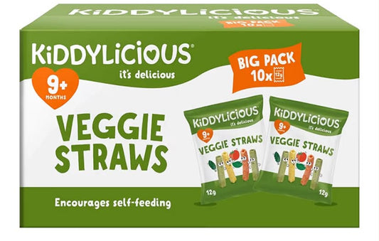 Kiddylicious Veggie Straws Box - Delicious Snacks for Kids - Suitable for 9+ Months - 10 Packs