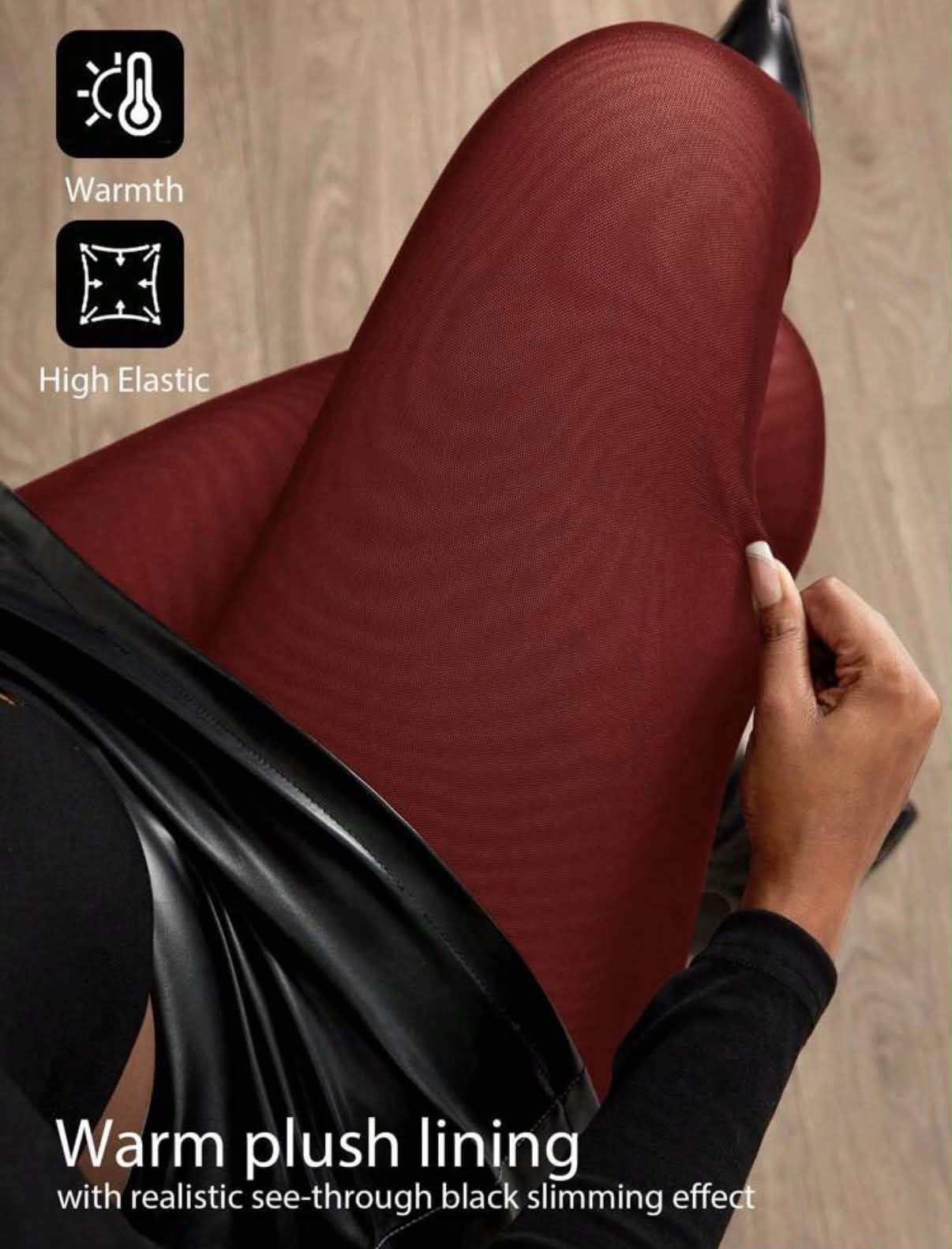 Thick Brushed Leggings, Fitted & Elegant Casual Stirrup Thermal Winter Tights