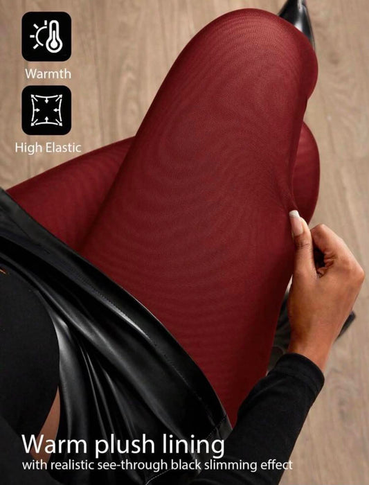 Thick Brushed Leggings, Fitted & Elegant Casual Stirrup Thermal Winter Tights