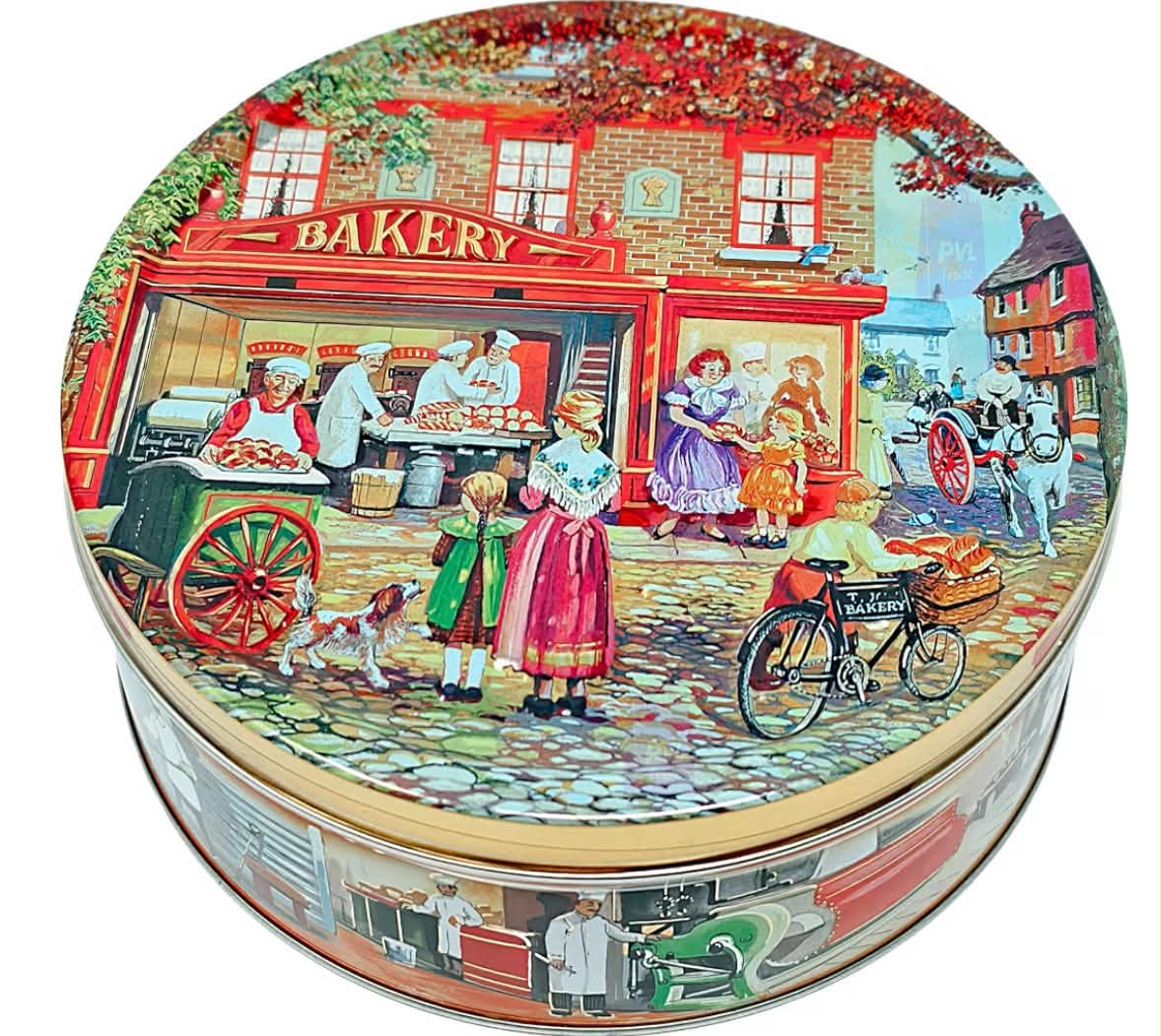 Jacobsens of Denmark Caramel Crunch Cookies sprinkled with Sea Salt in Bakery Shop Art Tin 454g - Biscuit Tin Gift