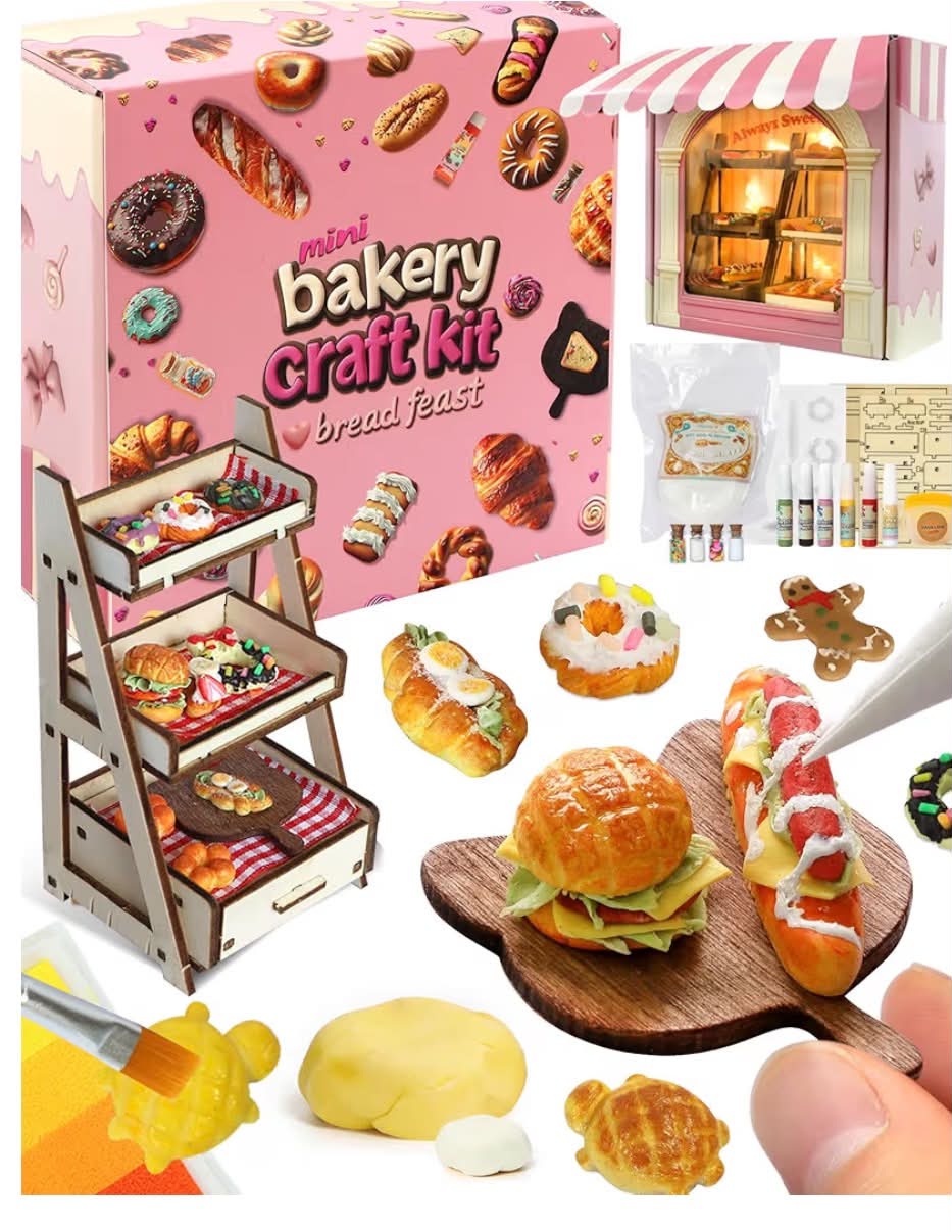 Air Dry Clay for Kids Creative Craft Kits for Kids DIY Bakery Mini Food 1/12 Accessories Girls Toys