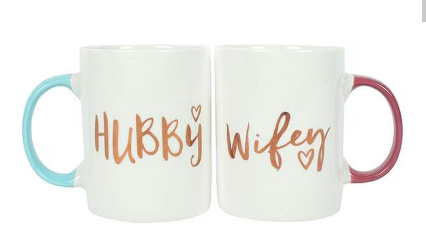 Hubby & Wifey Mugs - Set of 2