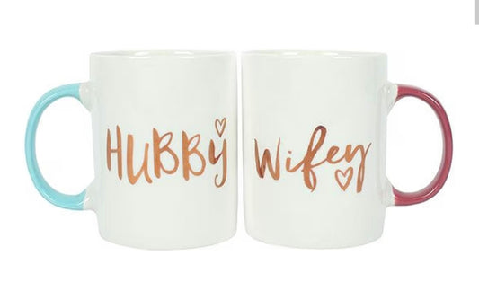 Hubby & Wifey Mugs - Set of 2