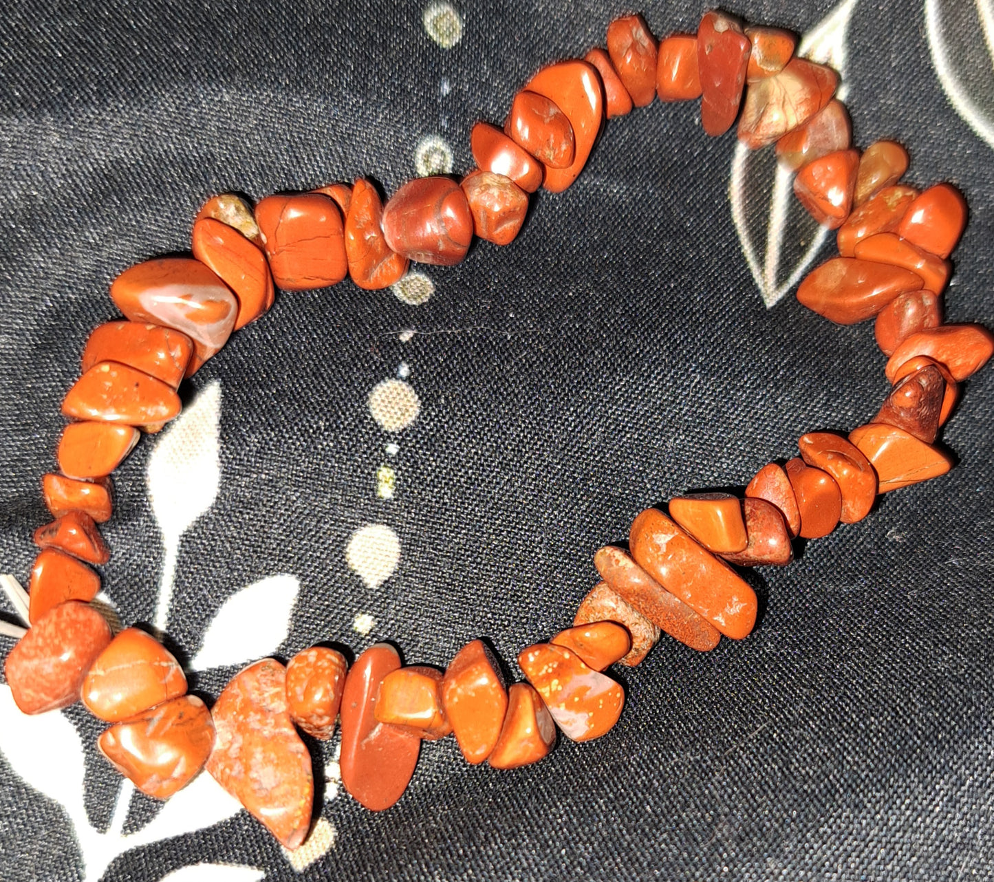Real crystal red jasper chip bracelet
