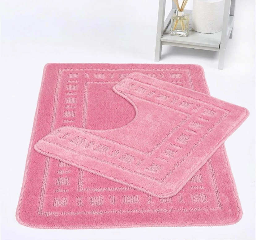 2PCs Bath Mat Pedal Set Non Slip Toilet bathroom Rugs 2 Piece set