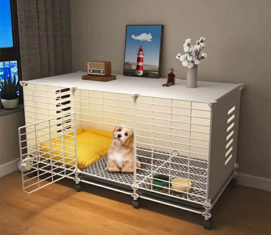 Dog Kennel with Wheels & Tray Dog Cage Crate