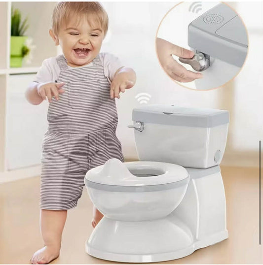 Baby Toddler Potty Training Toilet - Flushing Sound Handle Baby Safty Chair Seat