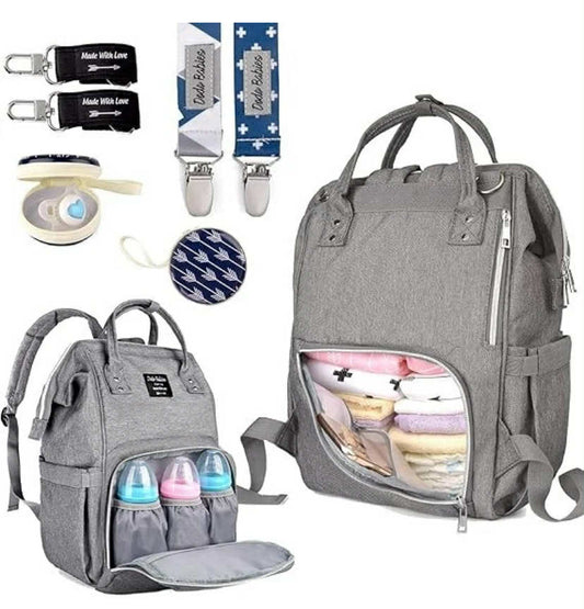Baby Maternity Bag Backpack Waterproof Nappy Bag Large Capacity Changing Grey
