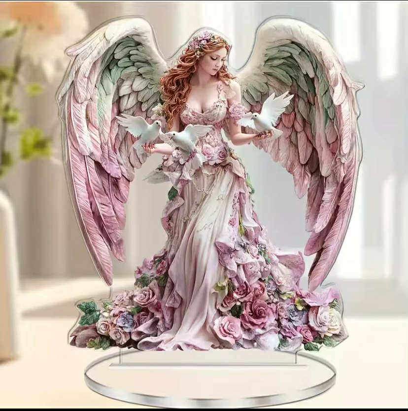 Bohemian Angel Statue with Elegant Wings