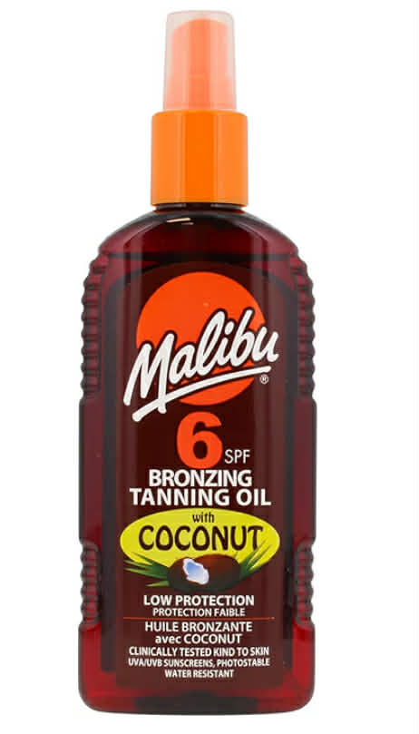 Malibu Sun SPF 15 Bronzing Tanning Oil Spray with Coconut Oil, Hydrating Body Tanning Oil for Natural Golden Tan, Water Resistant, 200ml