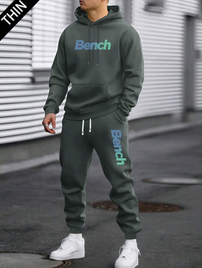 Men's Spring/Summer Lightweight Personality Letter Print Hoodie And Pants Set, Fashion Casual Men's Clothing With Pockets, Drawstring Waist Thin Trousers,