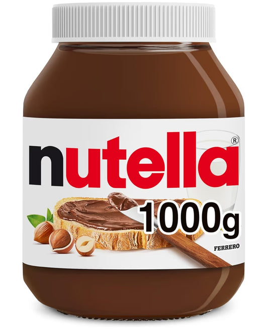 Nutella Hazelnut Chocolate Spread 1kg, Family Portion for Breakfast, Pancakes
