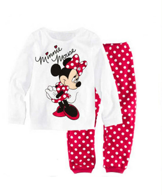 Kids Boy Girls Micky Minie Mouse Pyjamas Sleepwear Long Sleeve Nightwear Pjs Set